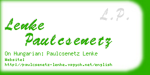 lenke paulcsenetz business card